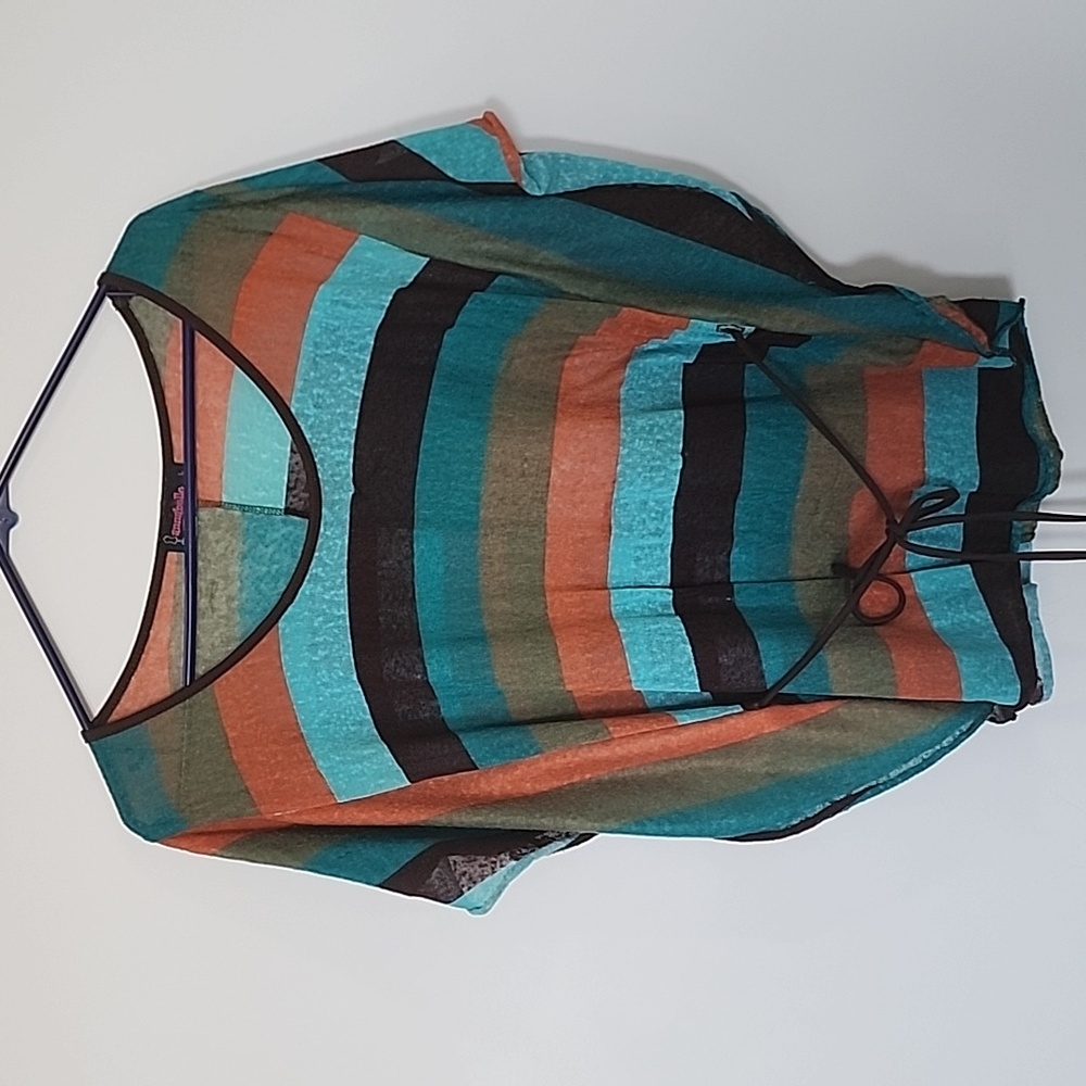 Annabelle Multicolor Sheer butterfly Shirt Size L